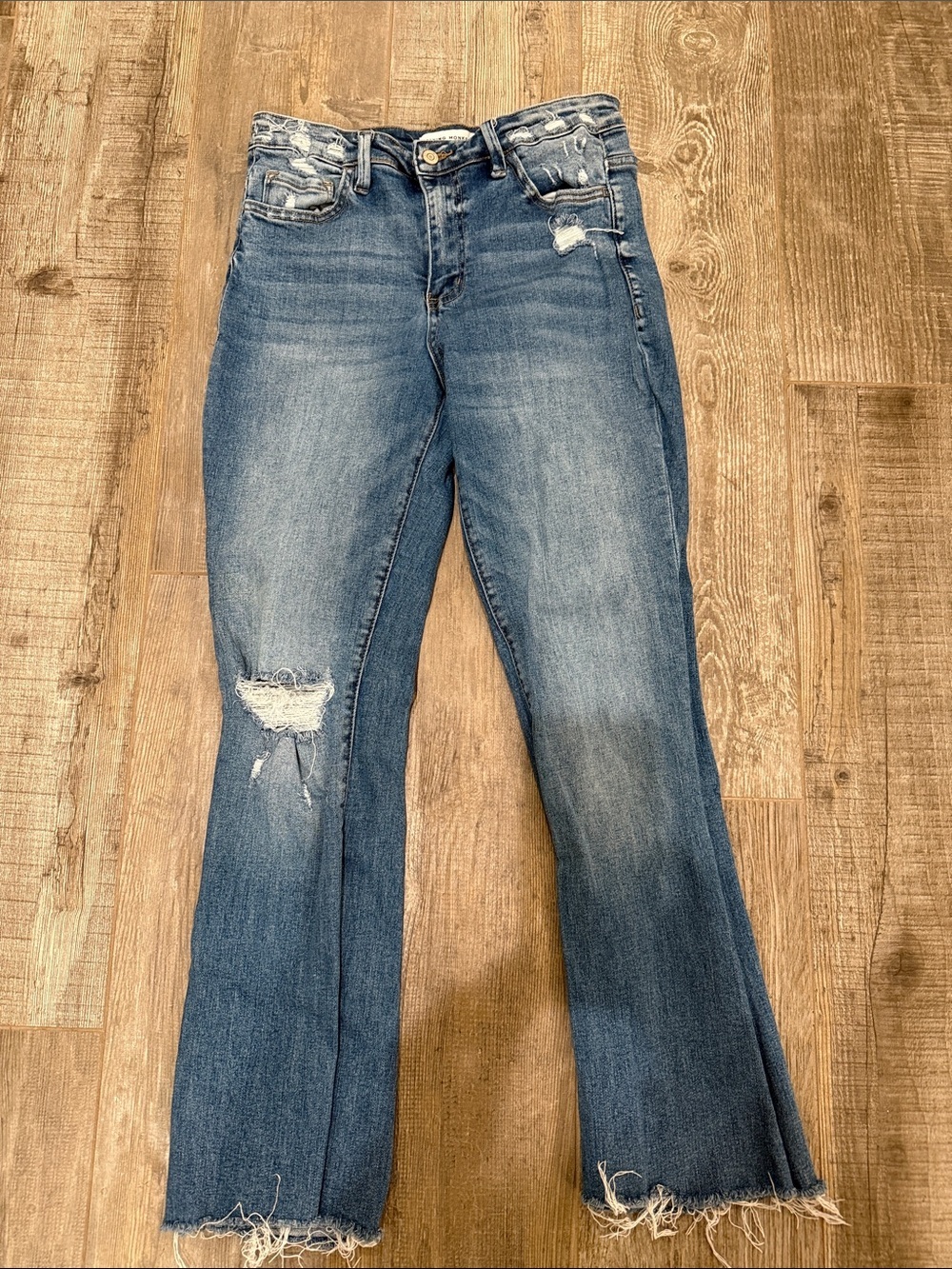 Flying Monkey Women’s Blue Distressed Flare Jeans size 30